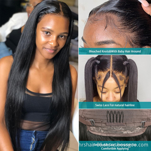 Virgin Human Hair Full Lace Wig for Black Peruvian Women Hight Quality 30 Inch Brazilian Hair Swiss Lace 10~34 Inch Long 180%